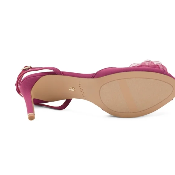 💜🔹️Ted Baker🔹️ Raspberry LIV Heels with Floral Detail - Picture 3 of 3